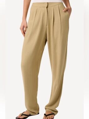WE WORE WHAT Linen Trousers In Oat